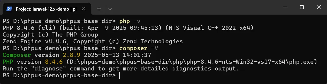 PHP command - PowerShell.